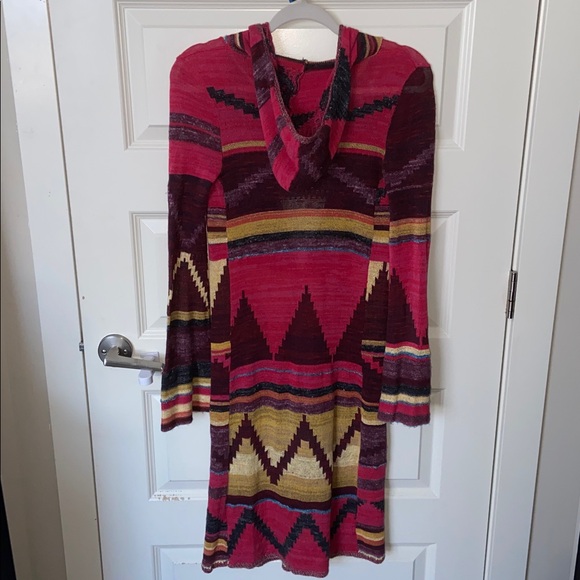 Free People 🕊️ Lima Long Knit Hooded Aztec Cardigan STUNNING 💕 - Picture 8 of 12